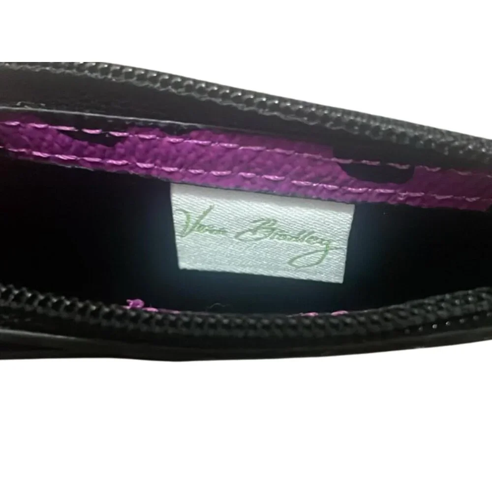 Vera Bradley Purple Leopard Print Faux Leather Slim Coin Purse